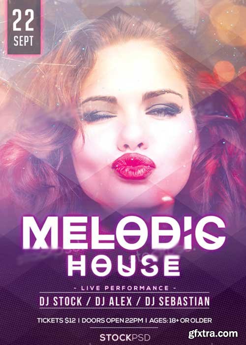 Melodic House V1 Party PSD Flyer Template