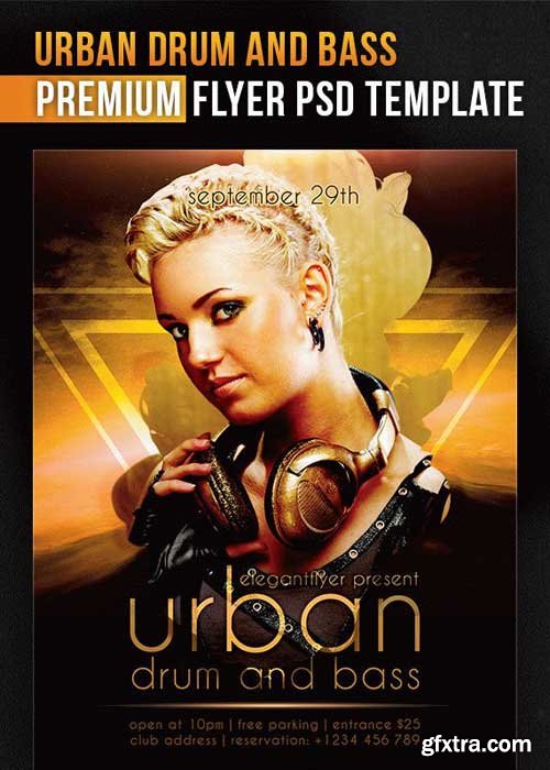 Urban Drum And Bass V5 Flyer PSD Template + Facebook Cover