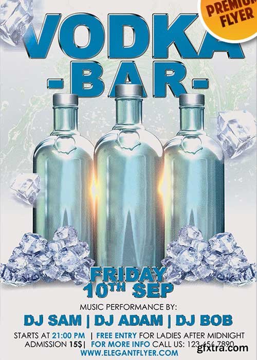 Vodka Bar V1 Flyer PSD Template + Facebook Cover