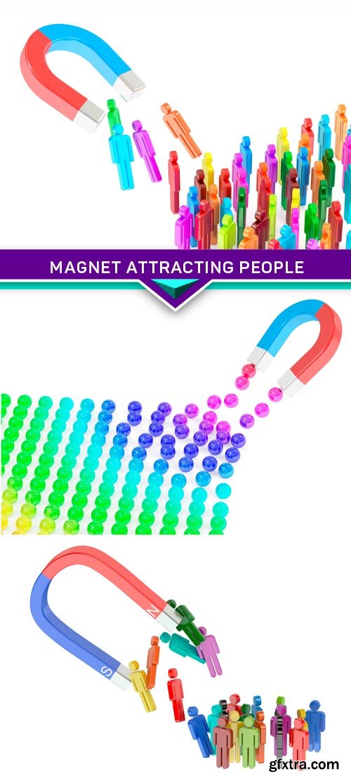 Magnet attracting people, business concept 3X JPEG