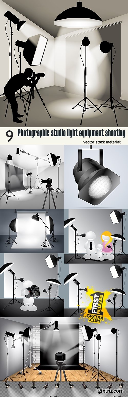 Photographic studio light equipment shooting