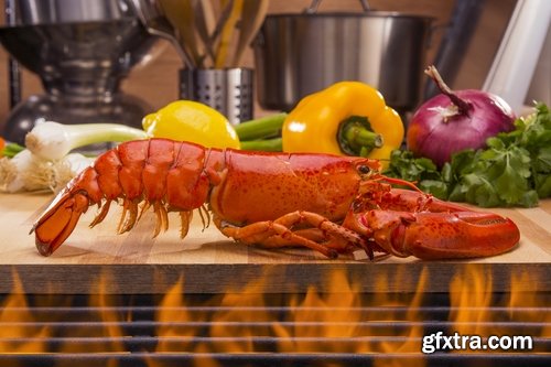 Collection lobster chela cancer boiled seafood 25 HQ Jpeg