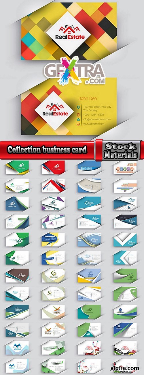 Collection business card flyer banner vector image 25 EPS