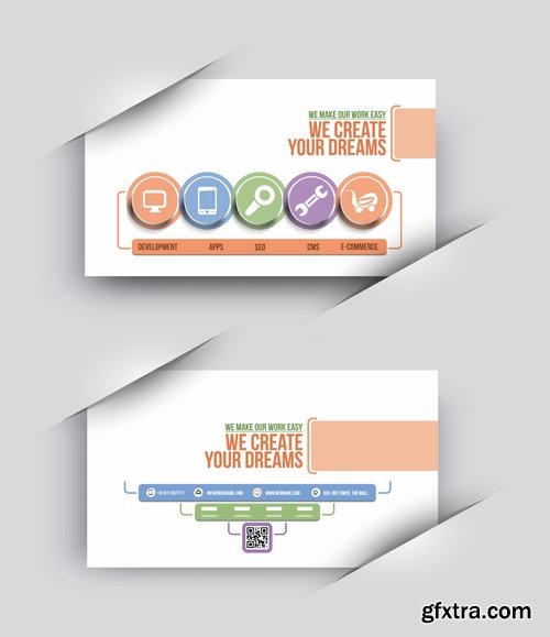 Collection business card flyer banner vector image 25 EPS