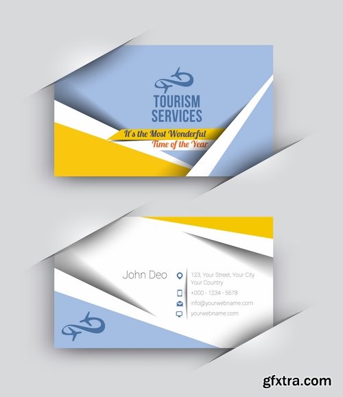 Collection business card flyer banner vector image 25 EPS