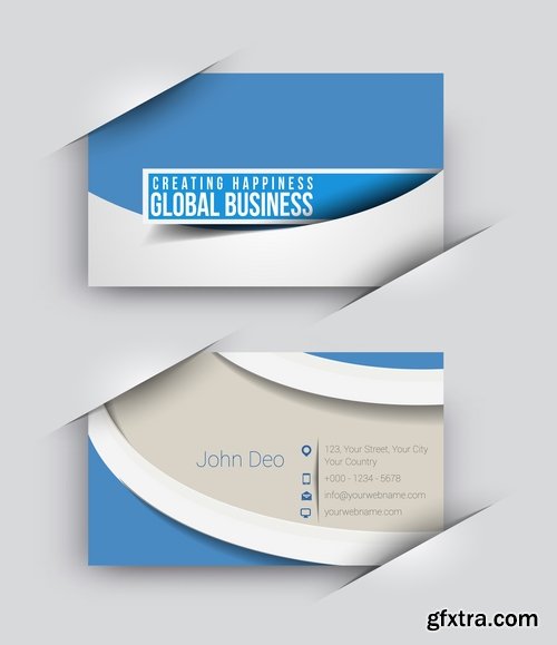 Collection business card flyer banner vector image 25 EPS