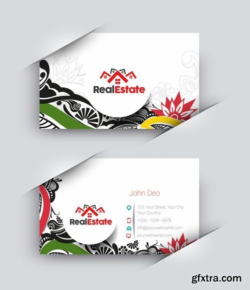 Collection business card flyer banner vector image 25 EPS