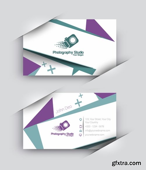 Collection business card flyer banner vector image 25 EPS