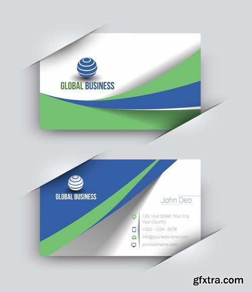 Collection business card flyer banner vector image 25 EPS