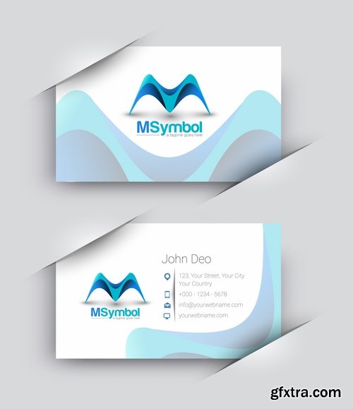 Collection business card flyer banner vector image 25 EPS