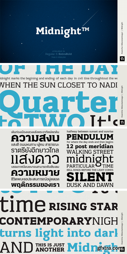 Midnight Font Family - Latin + Thai Language