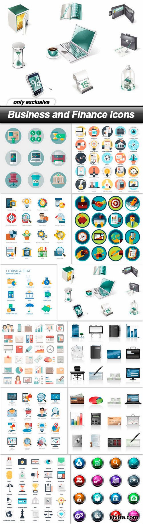Business and Finance icons - 12 EPS