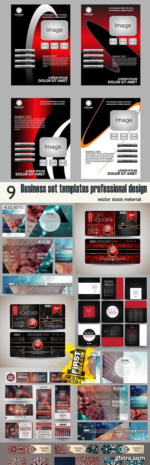 Business set templates professional design