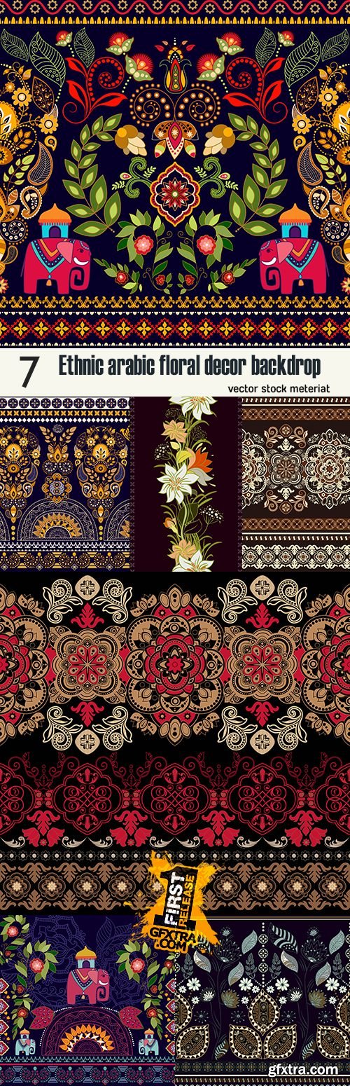 Ethnic arabic floral decor background