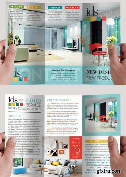 Interior V11 PSD Tri-Fold PSD Brochure Template