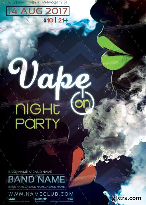 Vape On Night Party V1 PSD Flyer Template