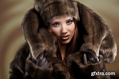 Collection of woman in fur coat fur warm clothing 25 HQ Jpeg