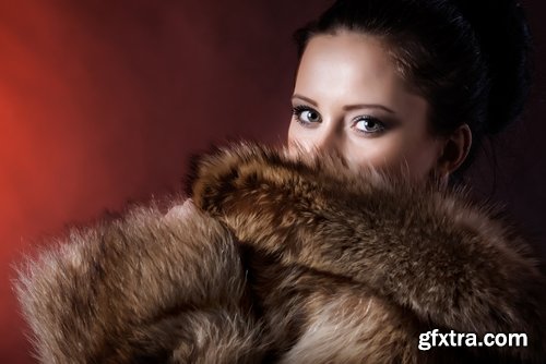 Collection of woman in fur coat fur warm clothing 25 HQ Jpeg