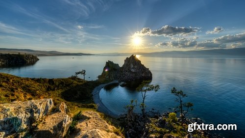 Collection Lake Baikal nature landscape rock beach sand sunset water 25 HQ Jpeg