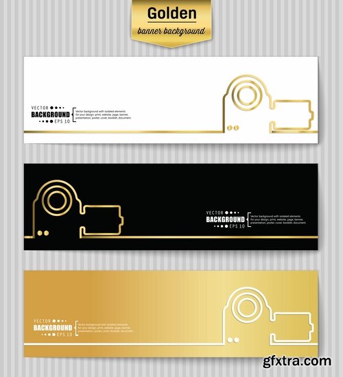 Collection banner pattern wallpaper background is a business card flyer gold geometric figure 21 EPS