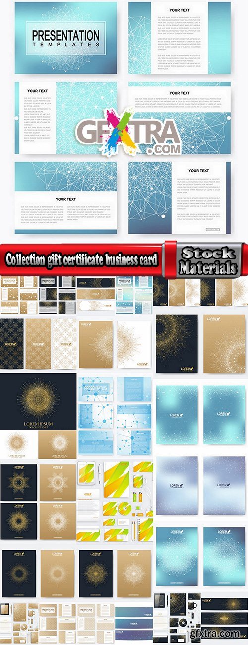 Collection gift certificate business card banner flyer calling card poster 3-25 EPS