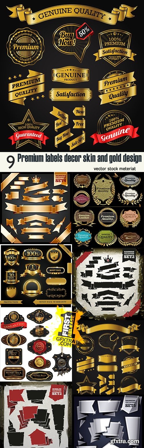 Premium labels decor skin and gold design