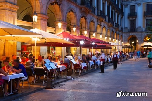 Collection street people eating area asphalt road lantern 25 HQ Jpeg