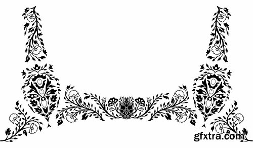 Collection pattern for embroidery lace tattoo 25 EPS