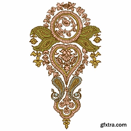 Collection pattern for embroidery lace tattoo 25 EPS