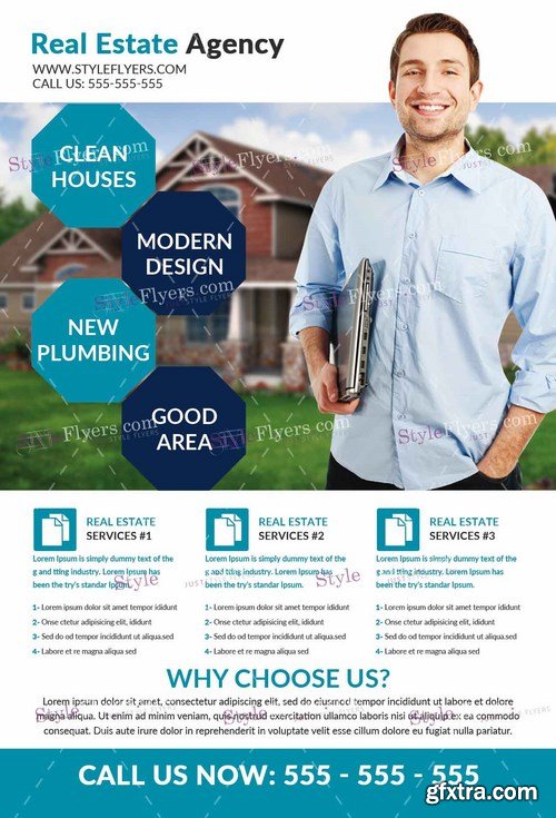 Real Estate PSD Flyer Template + Facebook Cover