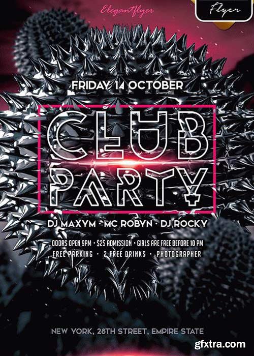 Club Party V02 Flyer PSD Template + Facebook Cover