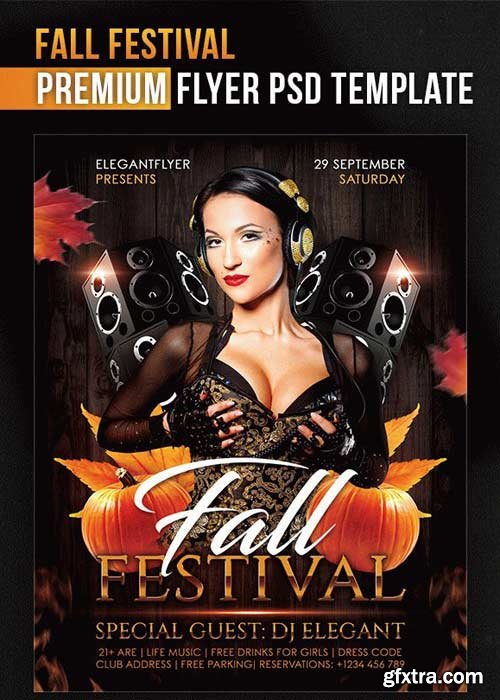 Fall Festival V5 Flyer PSD Template + Facebook Cover