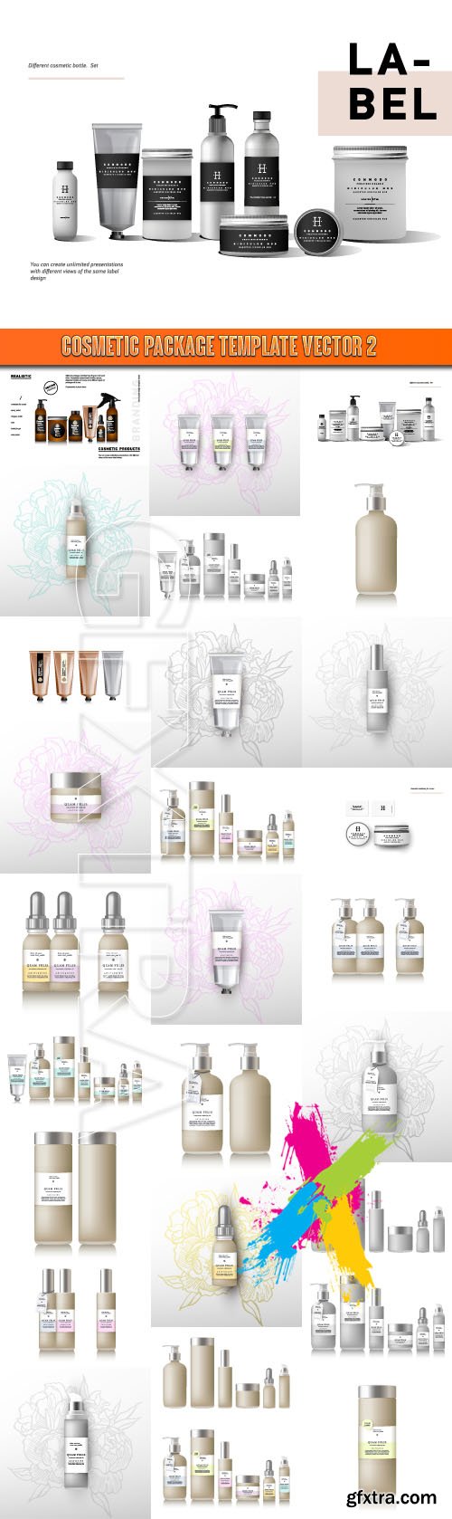 Cosmetic package template vector 2