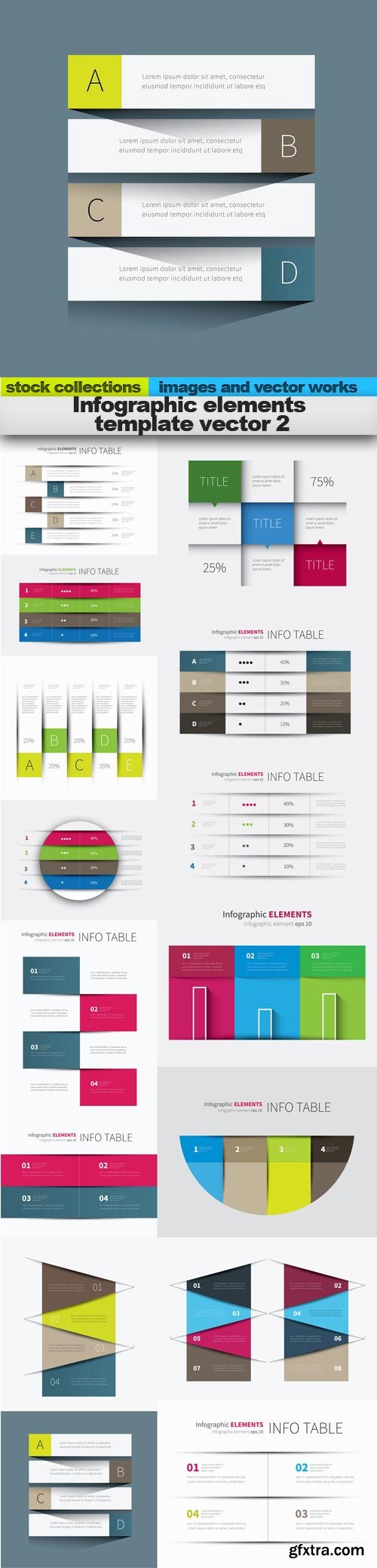 Infographic elements template vector 2, 15 x EPS