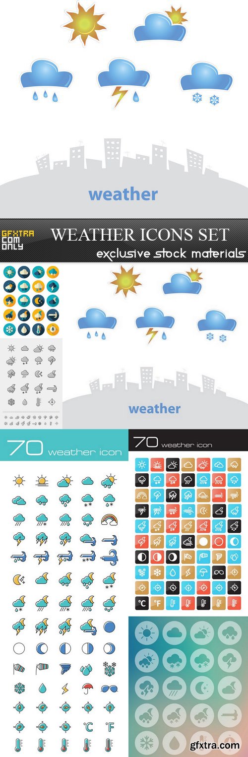 Weather Icons Set - 6 EPS