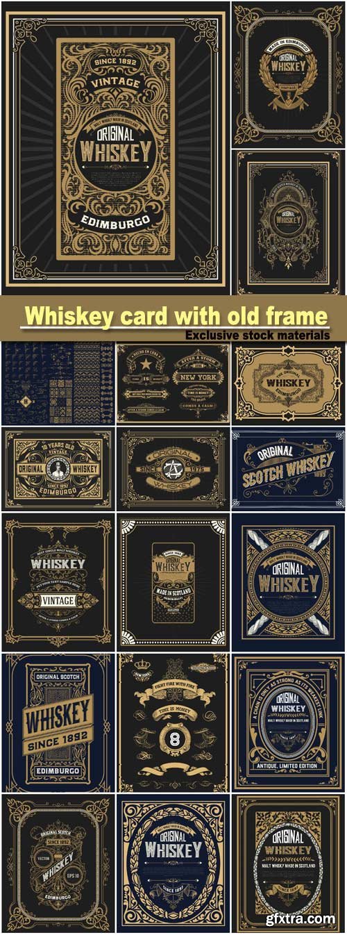 Whiskey card with old frame