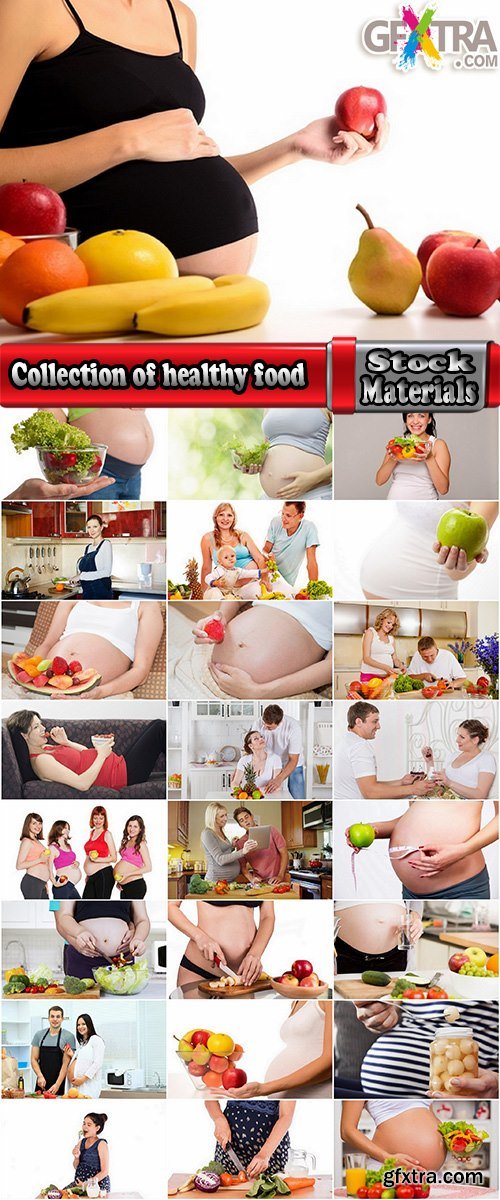 Collection of healthy food food for pregnant fruits vegetables apple juice vitamins 25 HQ Jpeg