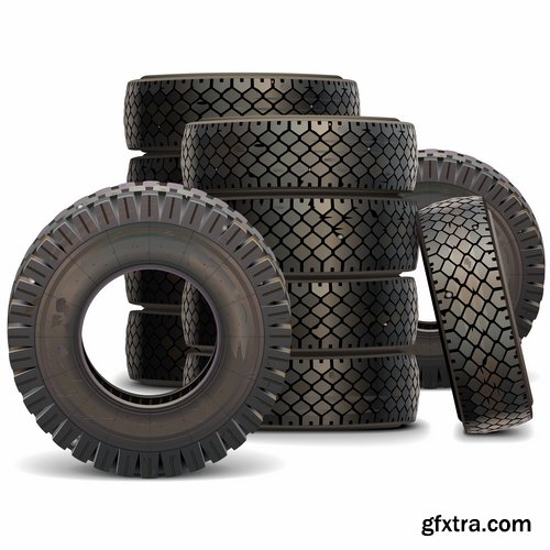 Collection of tire rubber tire tread vector image 25 EPS