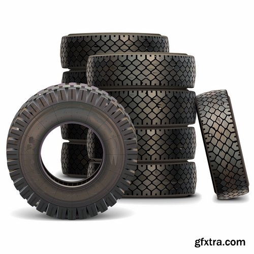 Collection of tire rubber tire tread vector image 25 EPS