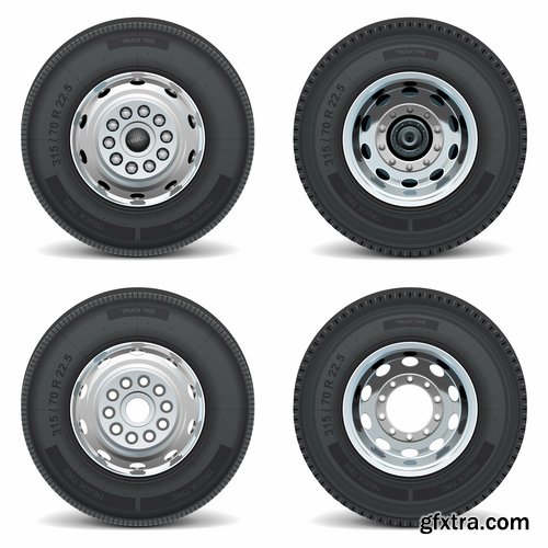 Collection of tire rubber tire tread vector image 25 EPS