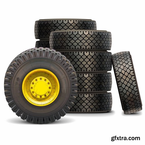 Collection of tire rubber tire tread vector image 25 EPS