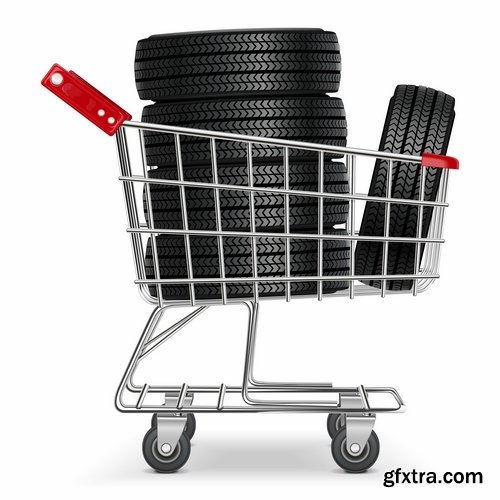 Collection of tire rubber tire tread vector image 25 EPS