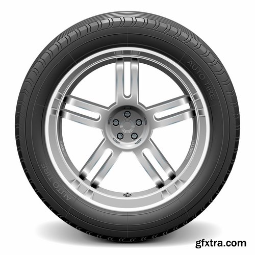 Collection of tire rubber tire tread vector image 25 EPS