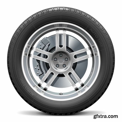 Collection of tire rubber tire tread vector image 25 EPS