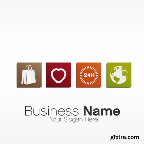 Collection of business logo company sale purchase trade turnover 25 EPS