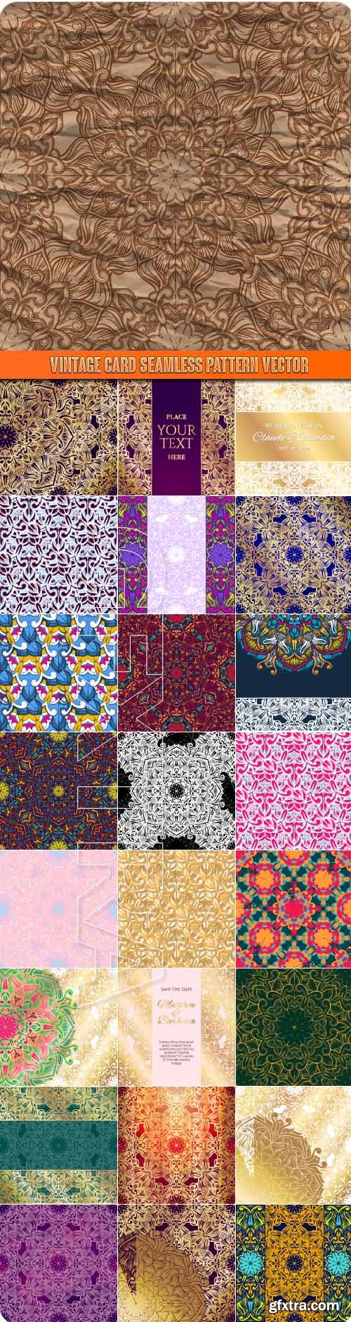 Vintage card seamless pattern vector