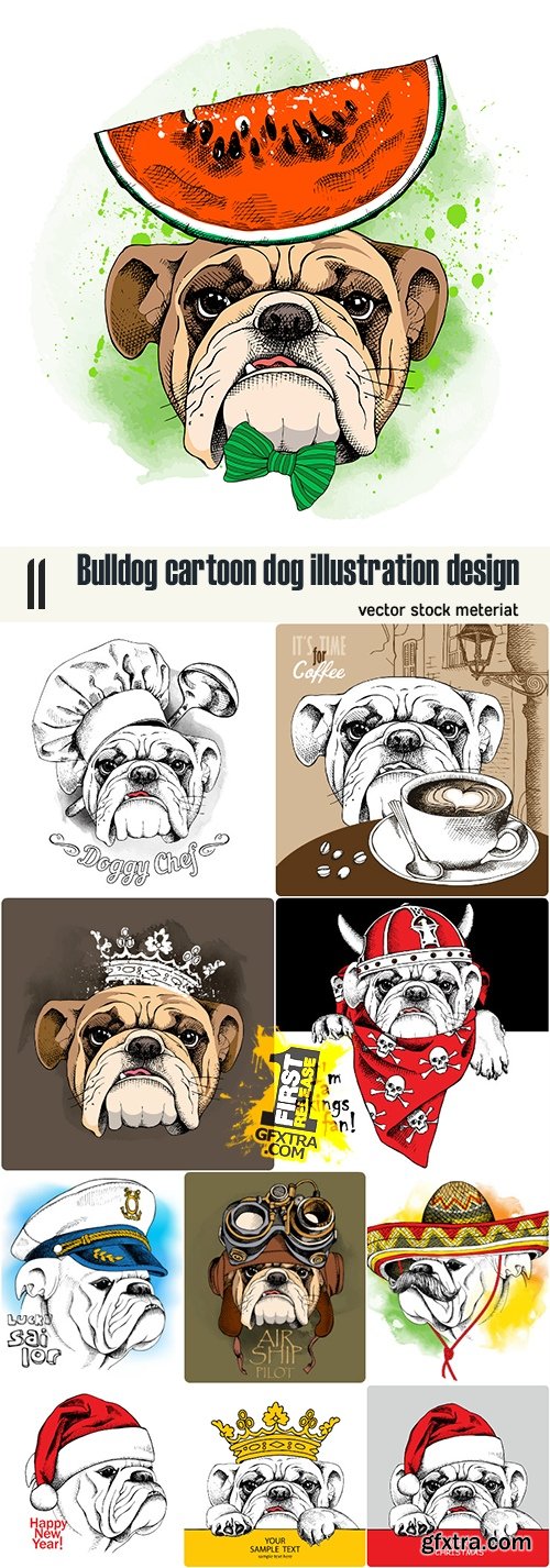 Bulldog cartoon dog illustration design