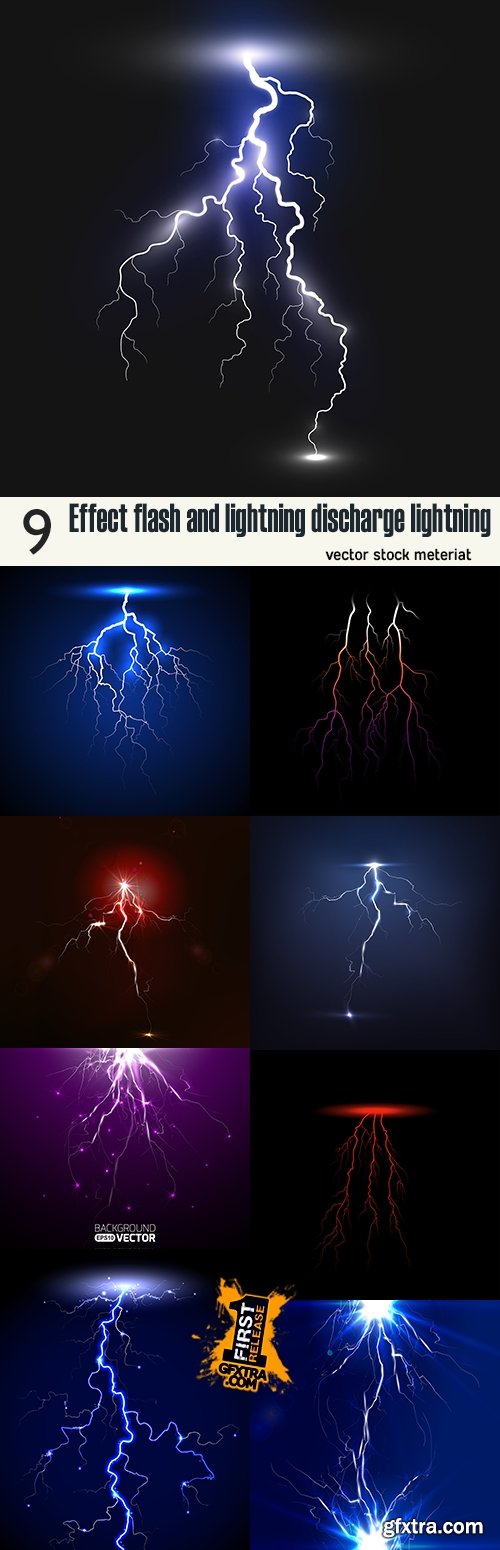 Effect flash and lightning discharge lightning