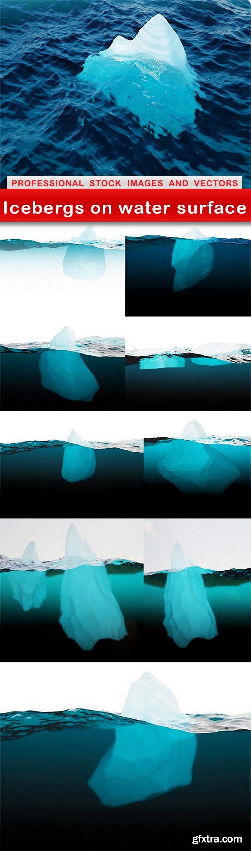 Icebergs on water surface - 10 UHQ JPEG