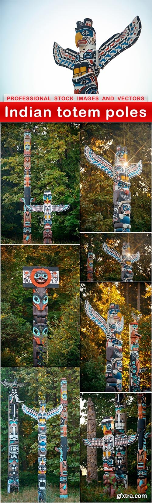 Indian totem poles - 8 UHQ JPEG